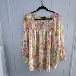 Zac & Rachel Floral Peasant Blouse Size 3X – Boho, Cottagecore, Bell Sleeve